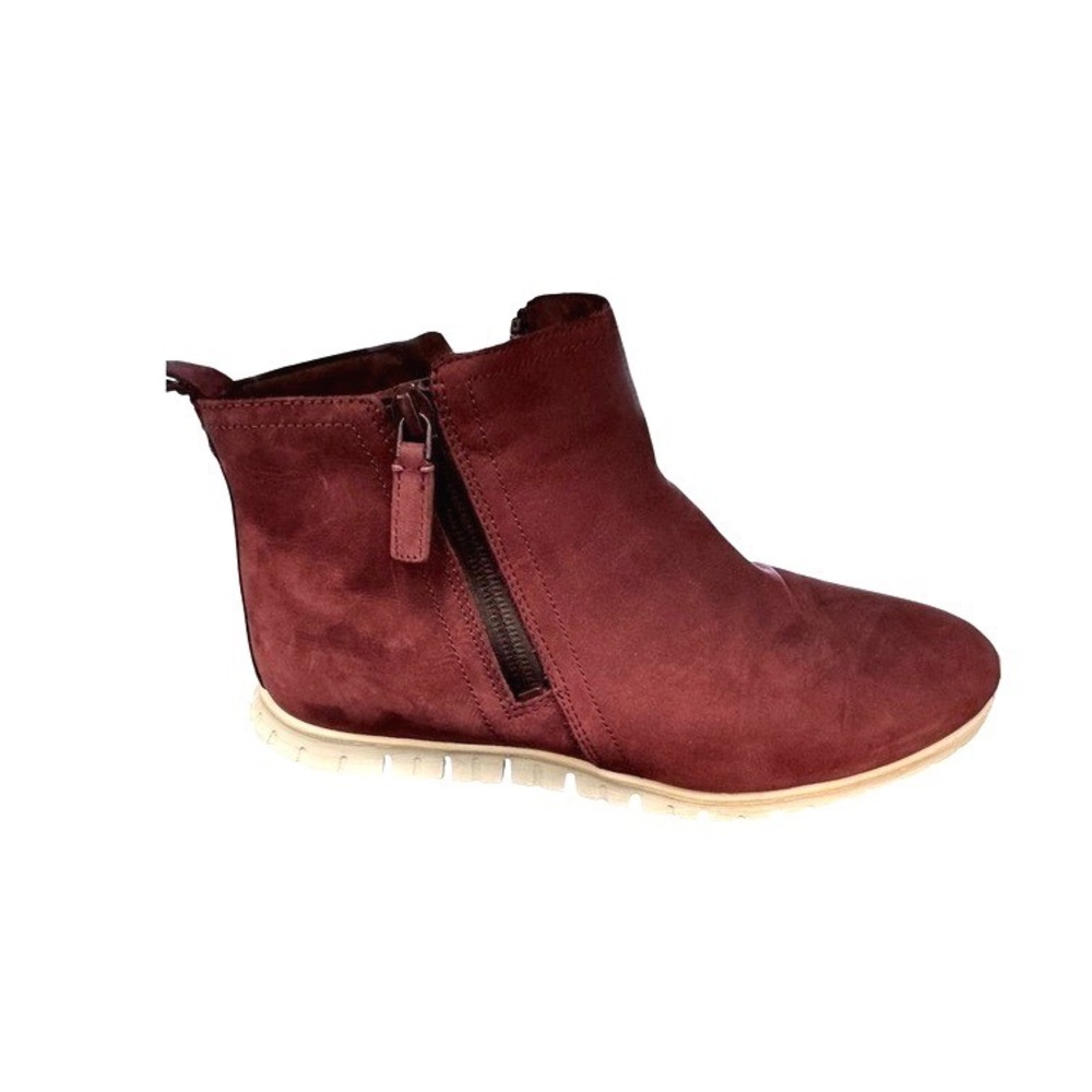 Cole Haan Zerogrand 7.5 Waterproof Burgundy Suede Ankle Boot Sneaker Shoes